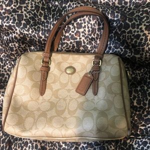 Damaged vintage Coach tan bowler bag